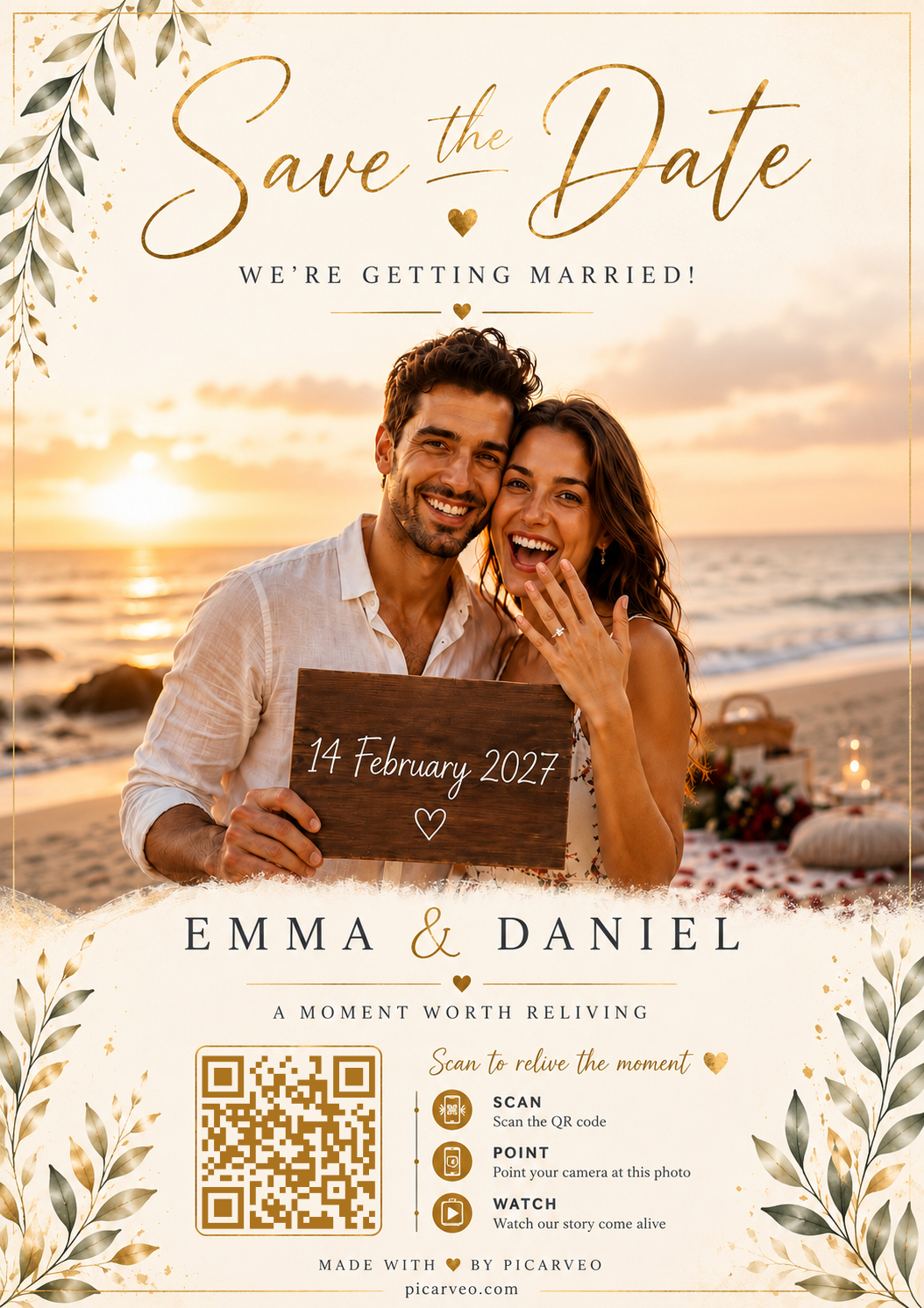 Wedding keepsake sample card